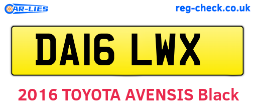 DA16LWX are the vehicle registration plates.