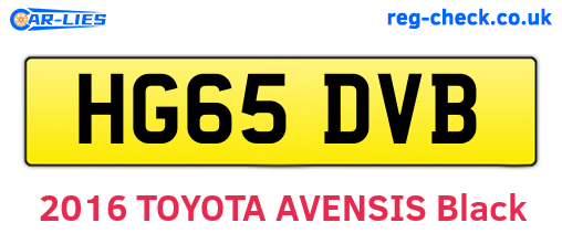 HG65DVB are the vehicle registration plates.