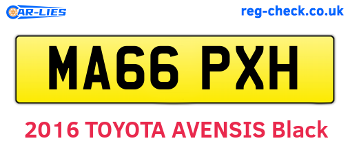 MA66PXH are the vehicle registration plates.