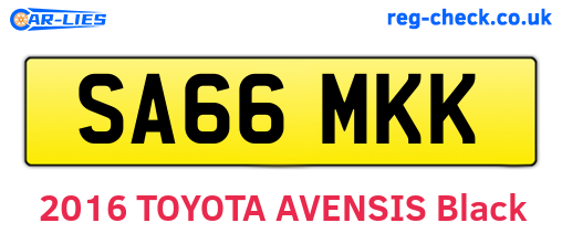 SA66MKK are the vehicle registration plates.