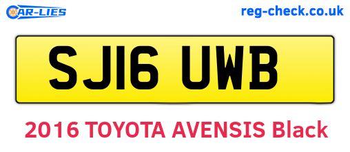 SJ16UWB are the vehicle registration plates.