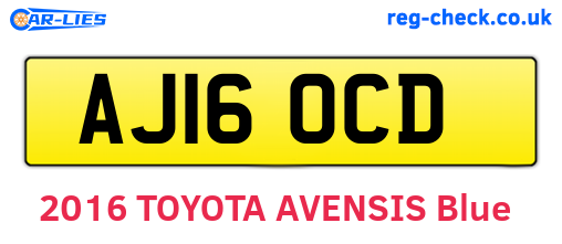 AJ16OCD are the vehicle registration plates.