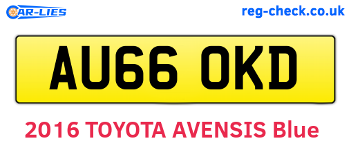 AU66OKD are the vehicle registration plates.