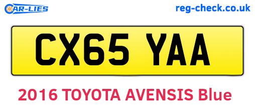 CX65YAA are the vehicle registration plates.