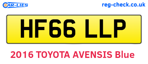 HF66LLP are the vehicle registration plates.