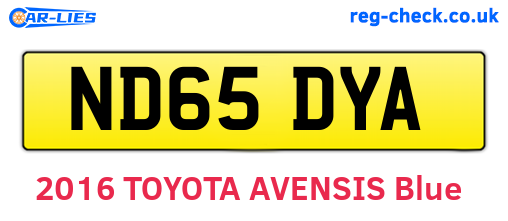 ND65DYA are the vehicle registration plates.
