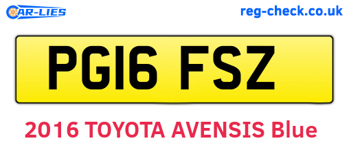PG16FSZ are the vehicle registration plates.