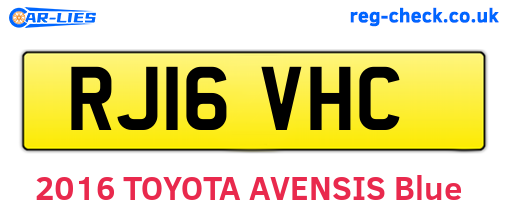 RJ16VHC are the vehicle registration plates.