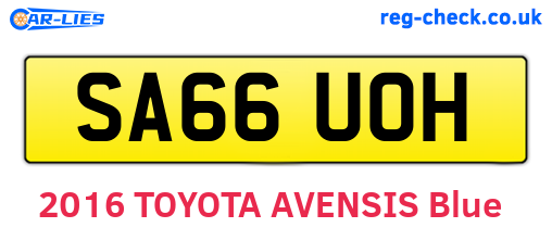 SA66UOH are the vehicle registration plates.