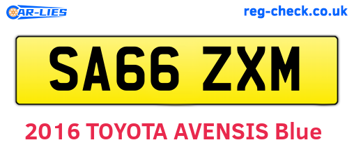 SA66ZXM are the vehicle registration plates.