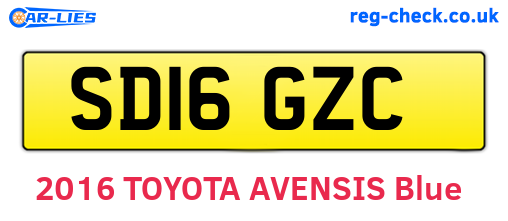 SD16GZC are the vehicle registration plates.
