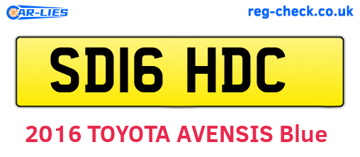 SD16HDC are the vehicle registration plates.