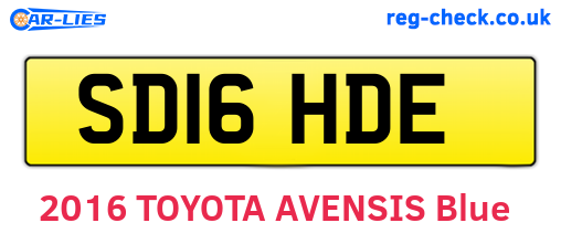 SD16HDE are the vehicle registration plates.
