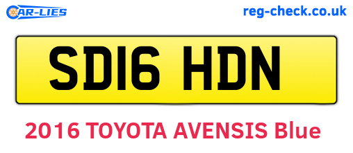 SD16HDN are the vehicle registration plates.