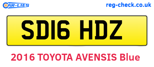 SD16HDZ are the vehicle registration plates.