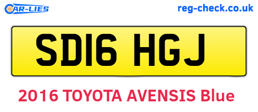 SD16HGJ are the vehicle registration plates.