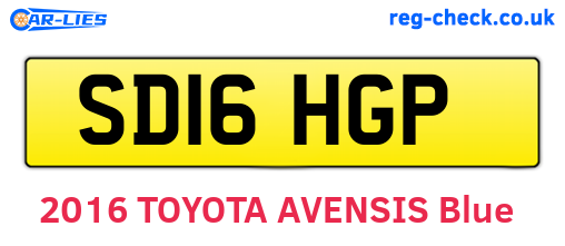 SD16HGP are the vehicle registration plates.