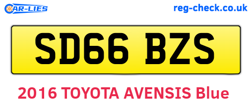 SD66BZS are the vehicle registration plates.