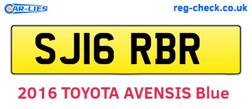 SJ16RBR are the vehicle registration plates.