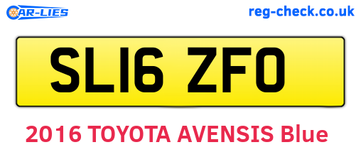 SL16ZFO are the vehicle registration plates.