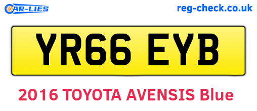 YR66EYB are the vehicle registration plates.