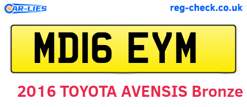 MD16EYM are the vehicle registration plates.
