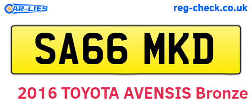 SA66MKD are the vehicle registration plates.