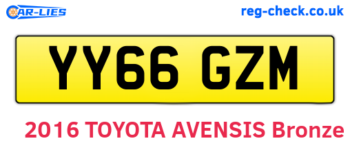 YY66GZM are the vehicle registration plates.