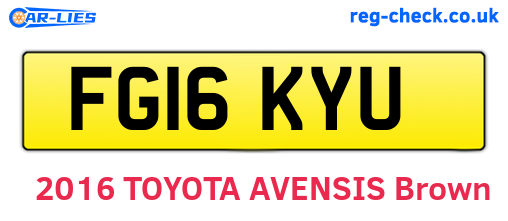 FG16KYU are the vehicle registration plates.