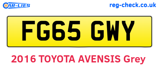 FG65GWY are the vehicle registration plates.