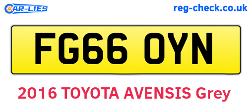 FG66OYN are the vehicle registration plates.