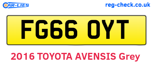 FG66OYT are the vehicle registration plates.