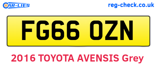 FG66OZN are the vehicle registration plates.