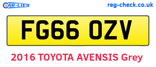 FG66OZV are the vehicle registration plates.