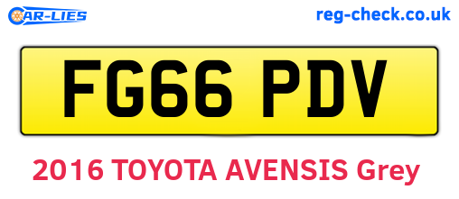 FG66PDV are the vehicle registration plates.