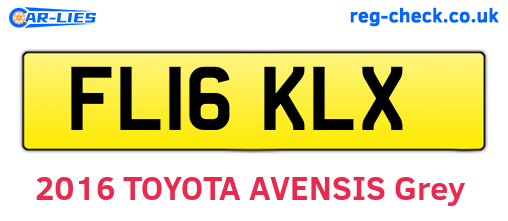 FL16KLX are the vehicle registration plates.