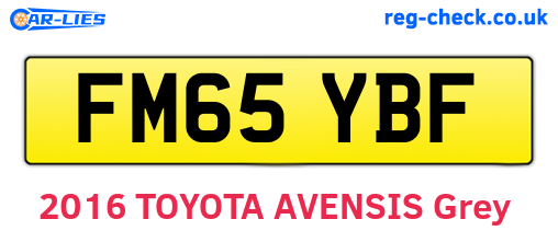 FM65YBF are the vehicle registration plates.
