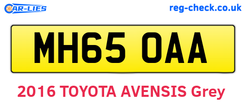 MH65OAA are the vehicle registration plates.