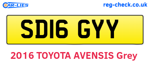SD16GYY are the vehicle registration plates.