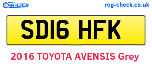 SD16HFK are the vehicle registration plates.