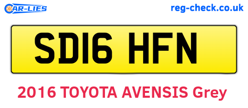 SD16HFN are the vehicle registration plates.