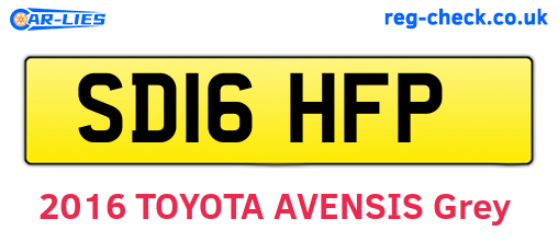 SD16HFP are the vehicle registration plates.