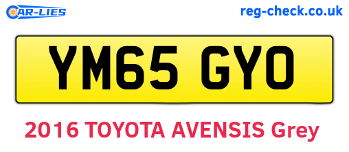 YM65GYO are the vehicle registration plates.
