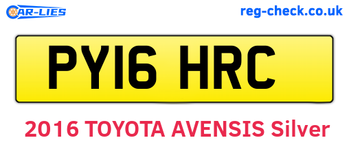 PY16HRC are the vehicle registration plates.