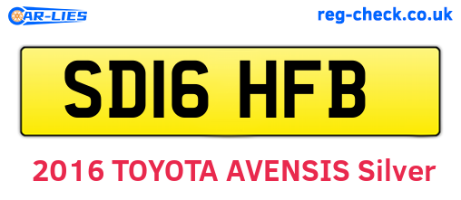 SD16HFB are the vehicle registration plates.