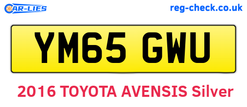 YM65GWU are the vehicle registration plates.