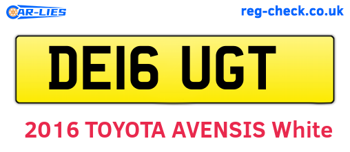 DE16UGT are the vehicle registration plates.