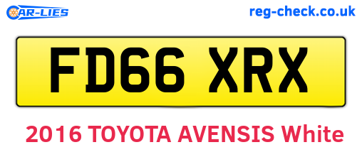 FD66XRX are the vehicle registration plates.