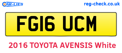 FG16UCM are the vehicle registration plates.