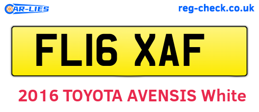 FL16XAF are the vehicle registration plates.